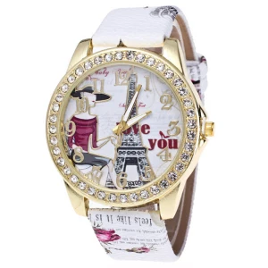 Для женщин Geneva из кожзаменителя для часов Аналоговые кварцевые наручные часы спортивные подарки женские роскошные Повседневное Простые Модные Классические F80 - Цвет: wh