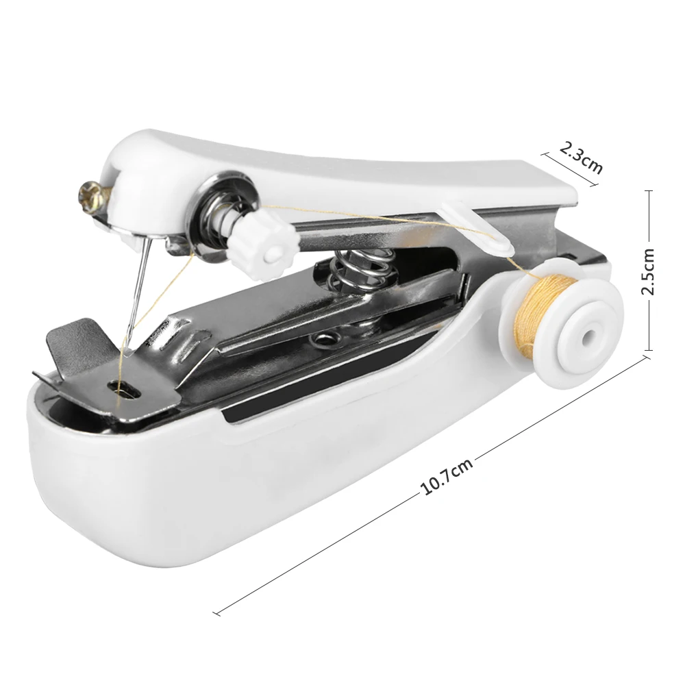 Portable Mini Sewing Machine Quick Stitch Sew Needlework Cordless Curtains Clothes Fabrics Household Hand-held Sewing Machine