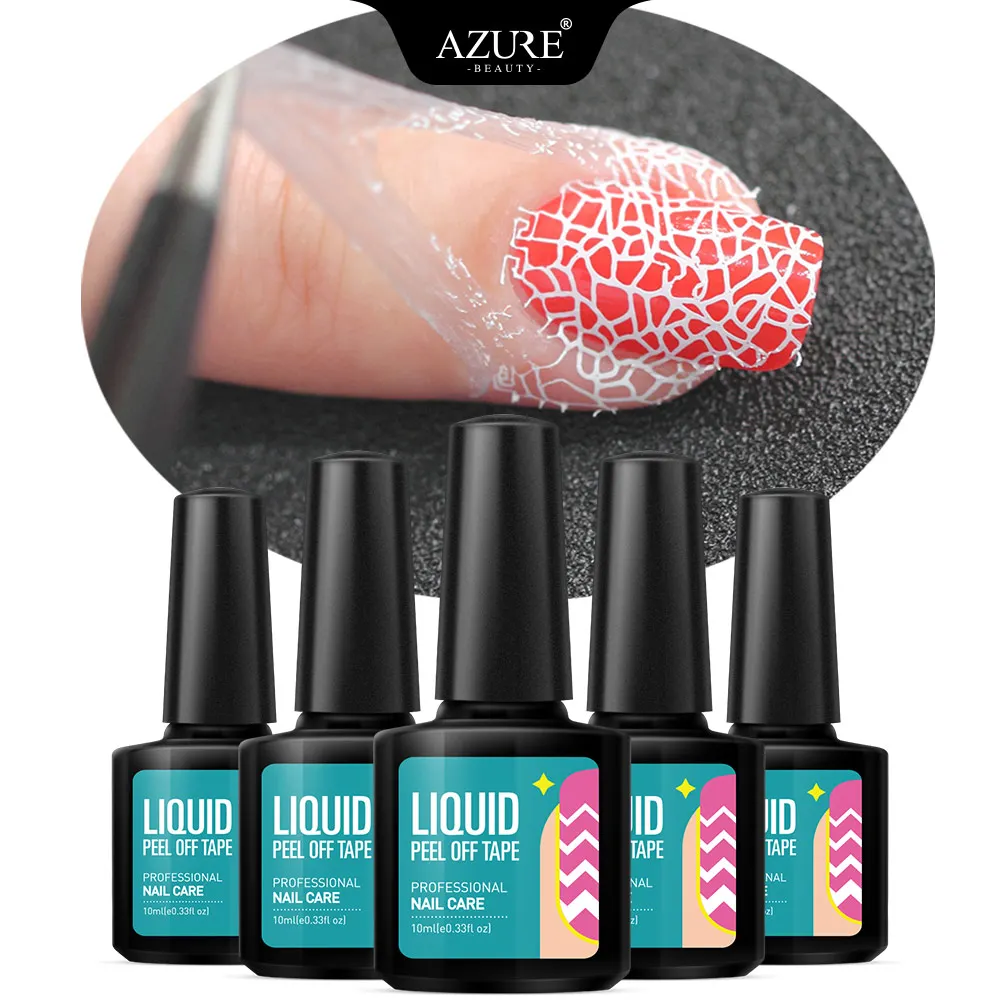 Шелковая лента для ногтей Azure Beauty латексный Гель лак легко смывается защитный