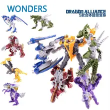 Innovative Action Figures Classic Toys Transformation 5 piece become big robot For Children Action & Toy Figures New year gift