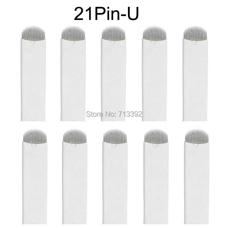100pcs *21 pins U Shaped Needle Blade Manual Permanent Makeup Pen Tattoo Eyebrow Embroidery Tool Circular Arc Needle 10pcs pack eyebrow trimmer razor blade stainless steel microblading eyebrow knife for permanent makeup brow tattoo beauty tool