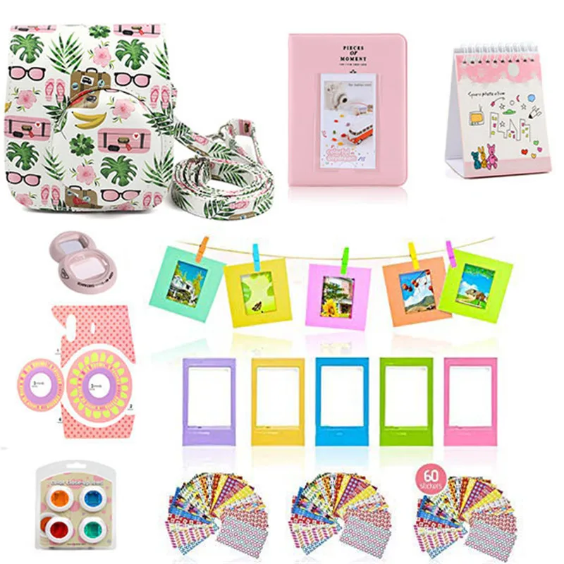 

9 in 1 Accessories Kit for Fujifilm Instax Mini 8/9 Camera Painting Carry PU Case Bag Cover/Selfie Mirror/Filter/Album/Sticker