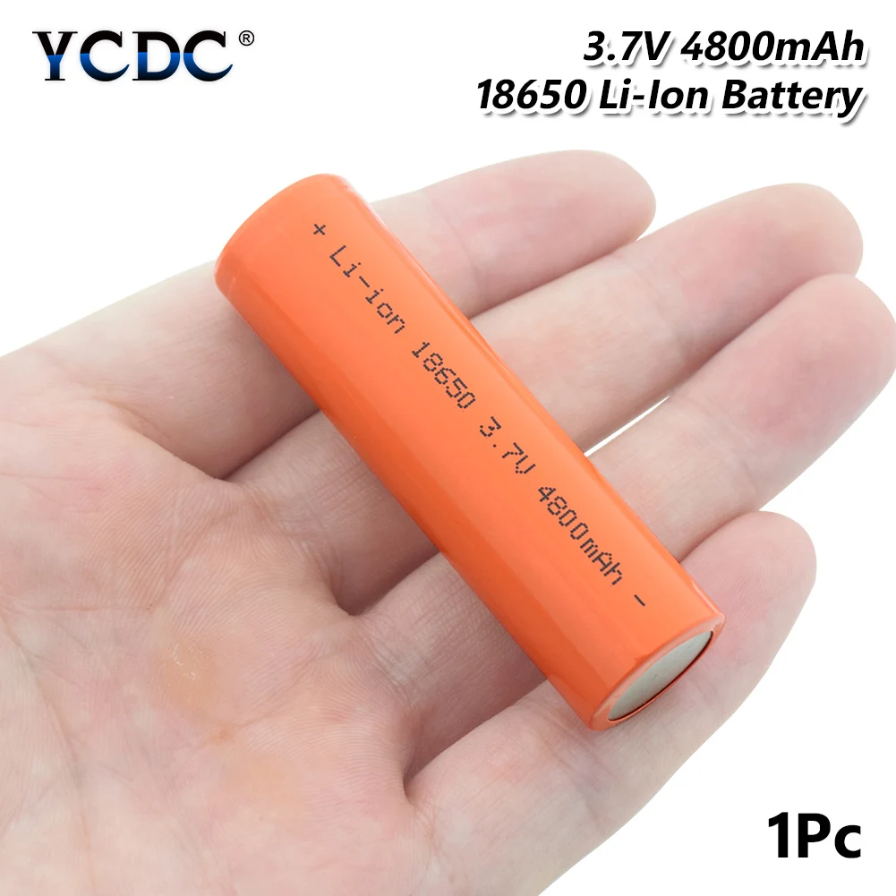 18650 Батарея 3,7 V 4800mAh литий-ионная литиевая аккумуляторная батарея с высоким разрядом большой ток батарея для фонарика фонарь - Цвет: 1 PCS