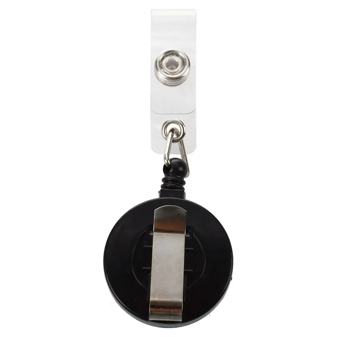 

1 pcs Badge Holder Retractable Reel YOYO Clip Snap Button ID Card Key Black-SCLL