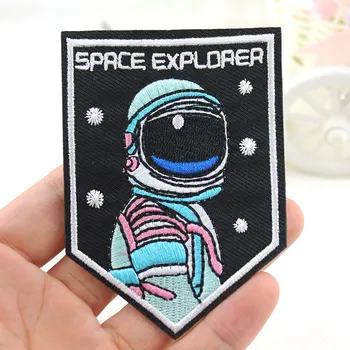 

Space Explorer Astronaut patch Iron On Embroidered Patches For Clothing DIY Clothes Badges Stickers Garment Accessories