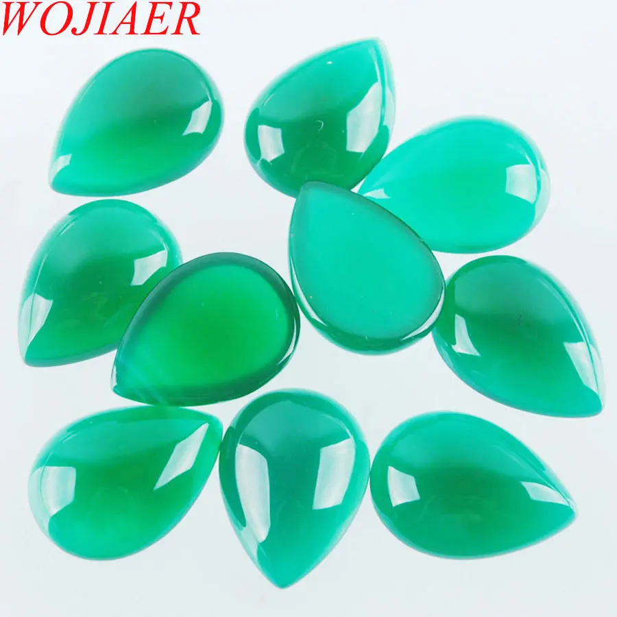 

Free Shipping Natural Green Agates Gem Stones Teardrop Cabochon CAB No Drilled Hole 13x18x6MM Jewelry Making 10PCS PU3047