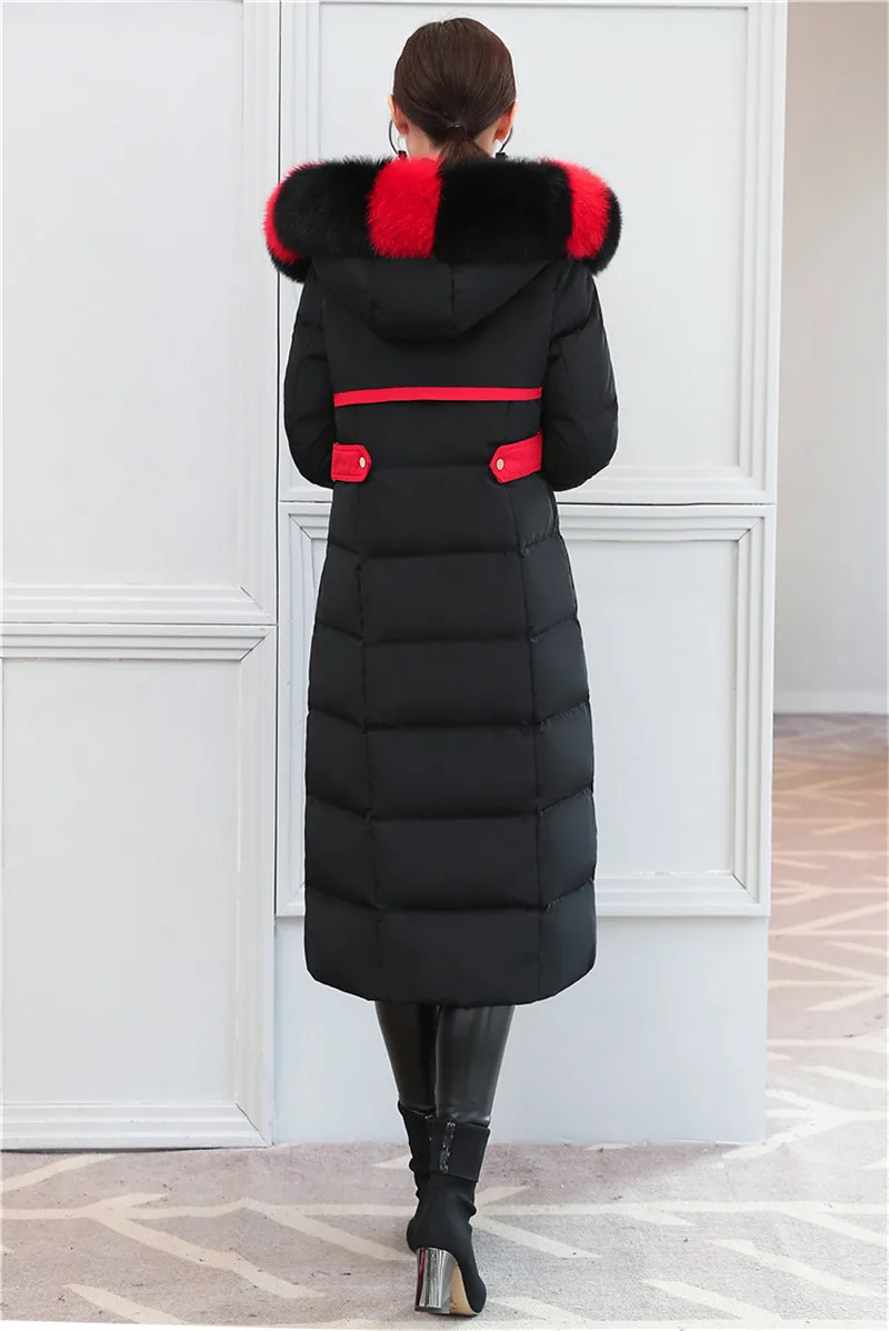 Top New Winter down jacket women Lengthen parka Fox big fur collar Hooded coat female Plus size Thicken high quality down coats 2199 8