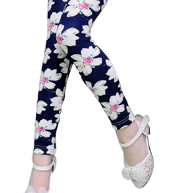 Wholesale Flowers Floral Printing Girls Leggings Pants Spring Summer Autumn Children's Fashion