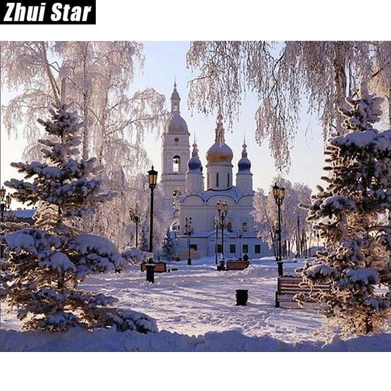 

Новый полный квадратный алмаз 5D DIY алмазная живопись "Снежная замок" Алмазная Вышивка крестом Стразы мозаичная декоративная картина подарок