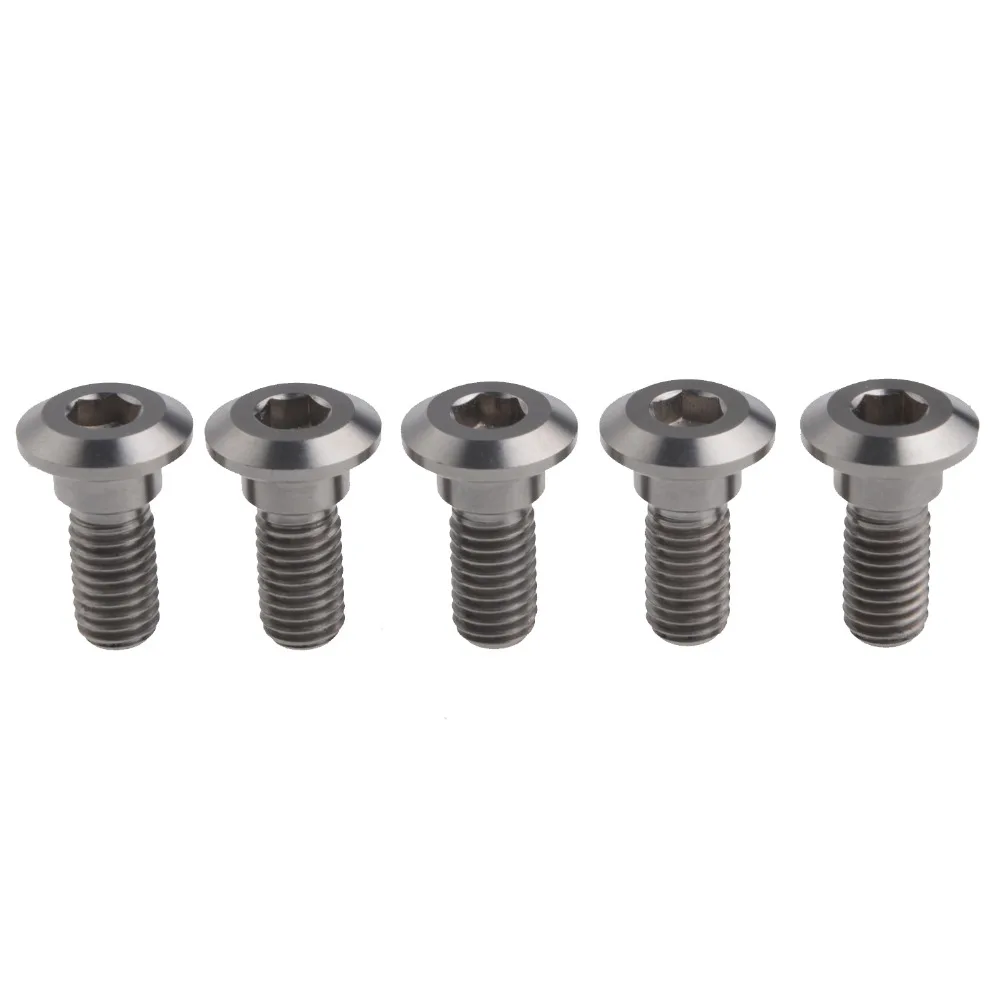 

6pcs/lot Titanium Ti Motor Brake Rotor Bolt Bike Screw Bandit Bicycle Accessories M8 x 22mm Allen 6AL/4V Titanium Alloy