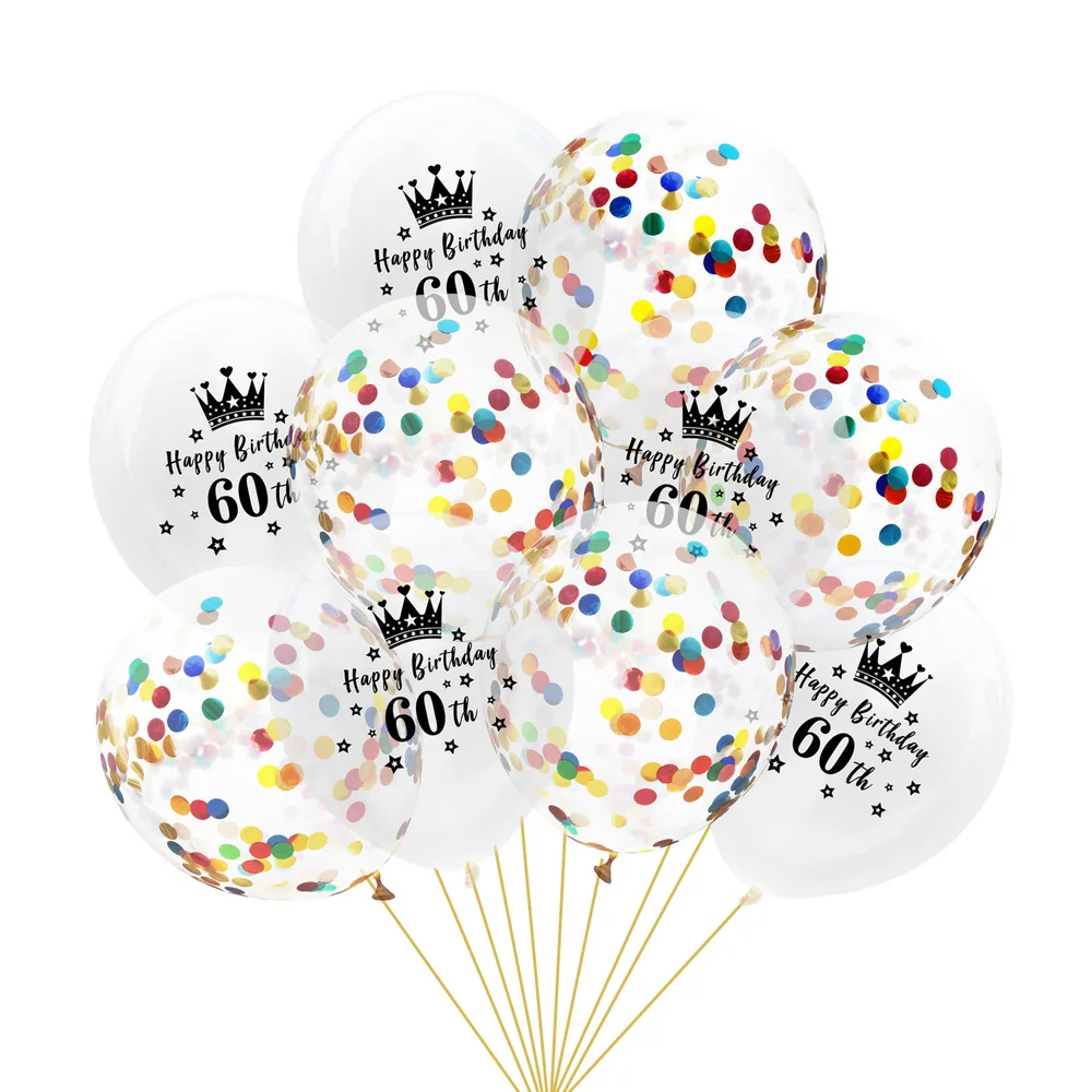 DIY конфетти воздушные шары 10 шт. 12 дюймов латексные прозрачные воздушные шары на день рождения 18 30 40 50 60 70 80 юбилей Свадебные украшения