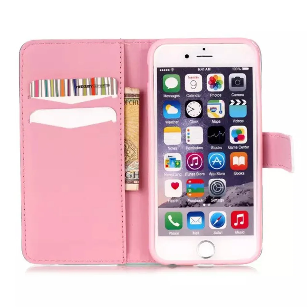 Leather Cases For iPhone 6 & 6s 4.7 inch Coque Mobile Accessories Fundas Flip Stand Wallet Magnetic Car casa Soft Book Stand