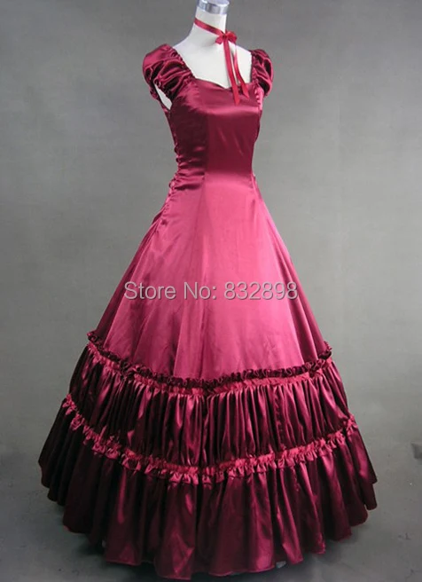 victorian red ball gown