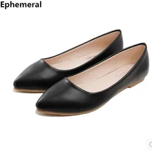 Дамы мягкое дно удобные с острым носком балетки на плоской подошве Весна Лоферы для женщин Для женщин Slip-On цвета: черный, красный, Розовый больше размер 34 43 40