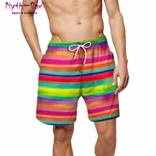 Летние мужские пляжные шорты спортивные штаны в полоску с 3D принтом мужские свободные беговые шорты для тренажерного зала карманные шорты для серфинга Плавание Серфинг доска одежда для плавания