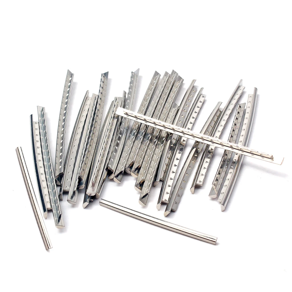 24 Pieces Bass Guitar Fret Wire Bass Electric Guitar Replacement for Musical Parts Nickel 238x69x50mm