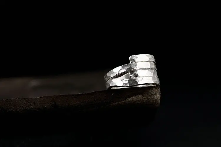 Sinzry,, ручная работа, Новое 925 пробы, серебряное кольцо, креативная Геометрическая текстура, регулируемые серебряные кольца, женские трендовые ювелирные изделия