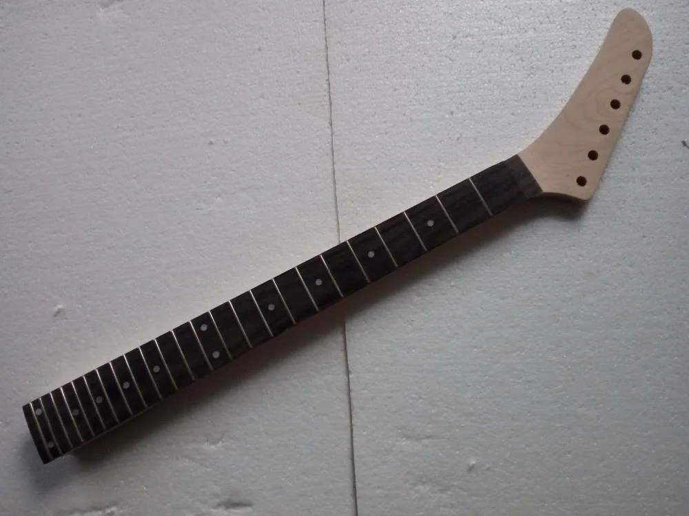 

1pc Left hand electric guitar neck 25.5 inch 24 fret maple banana headstock