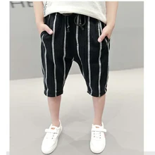 Новые летние шорты для детей 4, 6, 8, 10, 12, 13 лет, шорты для больших мальчиков, Детские повседневные шорты, модная одежда в полоску для мальчиков