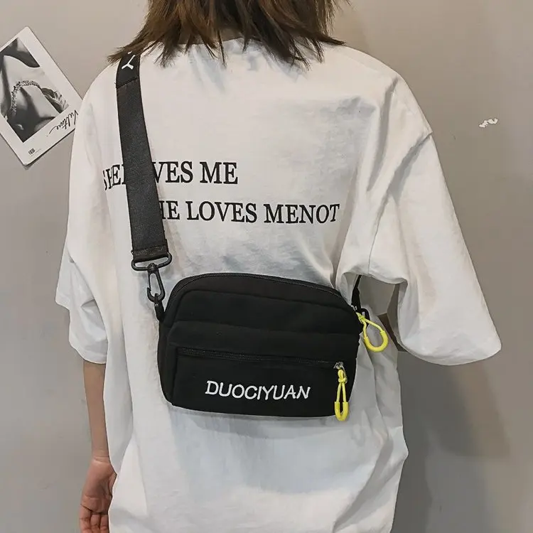 

Fashion Letter Cool Women Canvas Bags Messenger Bags 2019 New Arrival Female Students Soft Zipper Handbags Shoulder Bags
