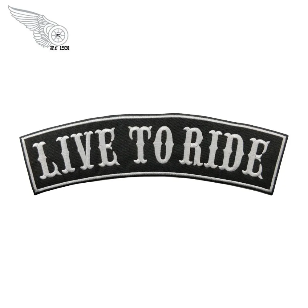 LIVE TO RIDE rider patch embroidery iron on patches custom applique for jacket funk cool stickers free shipping (1)