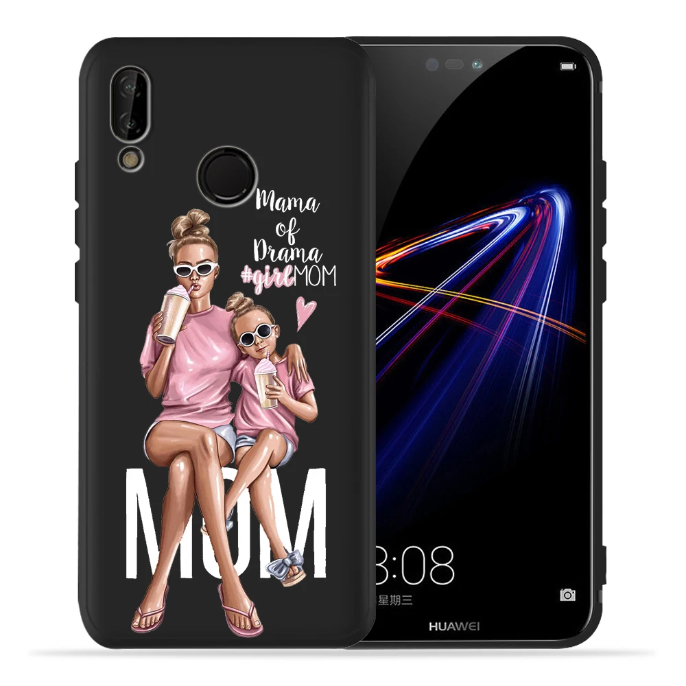 Чехол с коричневыми волосами Mama Baby mouse Super Mom Girl Для huawei P30 Pro для huawei p20 lite mate 20 Honor 8 10 PSmart Etui - Цвет: 10