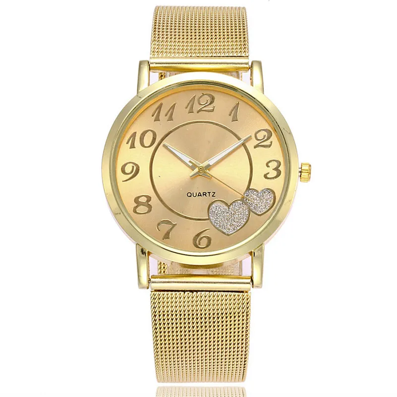 Женские наручные часы с золотым и серебряным сетчатым ремешком из нержавеющей стали, женские часы, роскошные повседневные часы, Relogio Feminino, горячий подарок# C