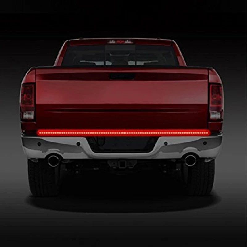 OKEEN, 60 дюймов, красный/белый, гибкий, 5 функций, задняя дверь, светодиодный светильник, для заднего хода, тормоза, сигнал поворота Ford-E150