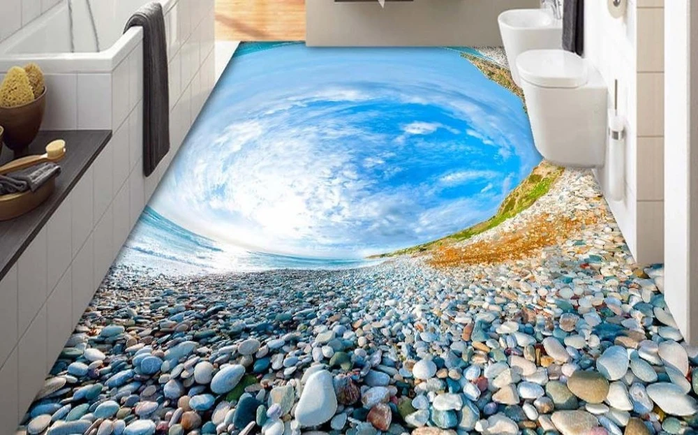 Bathroom Floor Painted Like Sky Flooring Guide by Cinvex