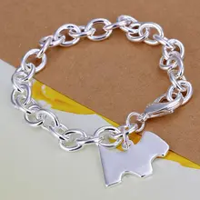 Fina del verano del estilo de plata chapada pulsera 925-sterling-silver dog tag joyería pulseras de cadena para mujeres hombres SB271