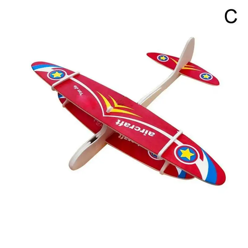 Электрический самолет светодиодный EPP пенопластовый самолет ручной запуск метательный планер модель самолета для улицы детская развивающая игрушка подарок для детей и взрослых - Цвет: C