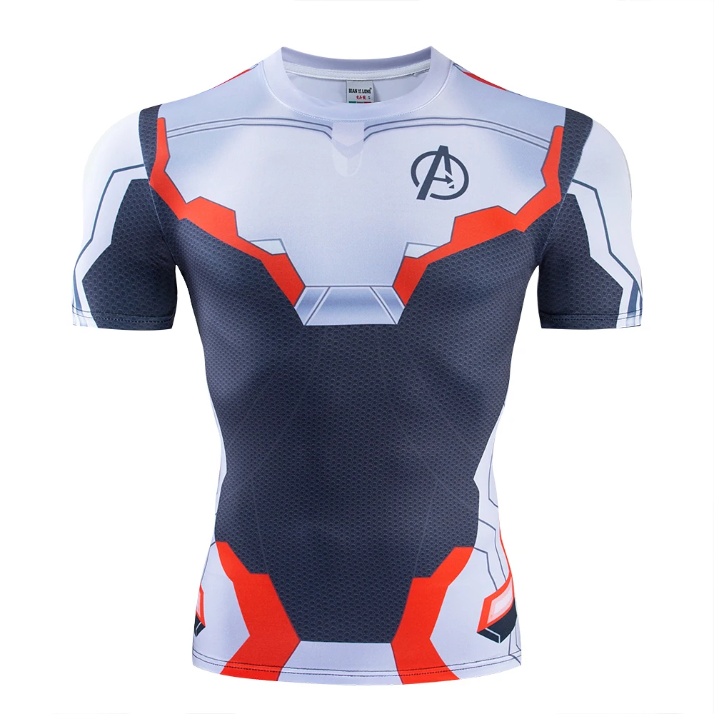 2019 Men's Bodybuilding Avengers Endgame 4 Quantum Realm 3D Printed T-shirts Men Compression long Sleeve T shirts TOP tees