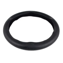 H2CNC Универсальный 1" крышка рулевого колеса автомобиля pu кожаный узор черный силиконовый автомобильный Запасная часть