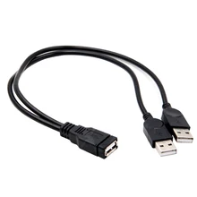 USB 2,0 A папа к USB мама 2 Двойной источник питания USB Женский разветвитель удлинитель концентратор Зарядка для жестких дисков принтеры