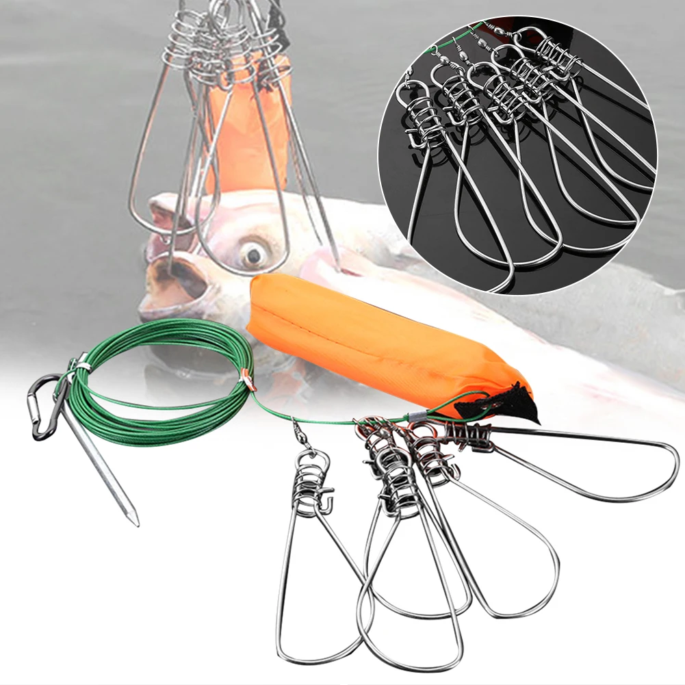 

Outdoor Rustproof Wire Rope Practical Tool Lock Live Buoyancy Durable Stainless Steel Snaps Tackle Fish Buckle Set Accessories