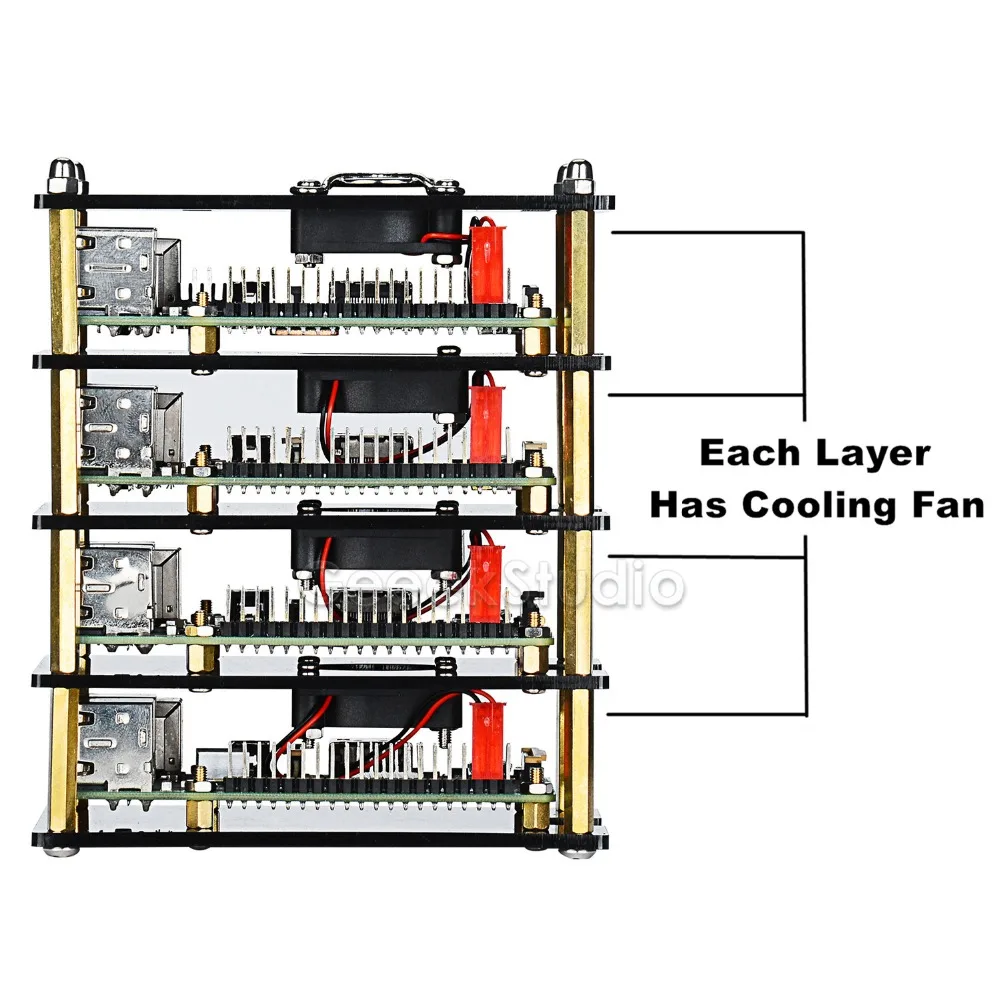 Новые 4 слоя акрил темно-коричневый/Прозрачный чехол для Raspberry Pi 3B плюс (3B +) /3 Модель B/2B/B +