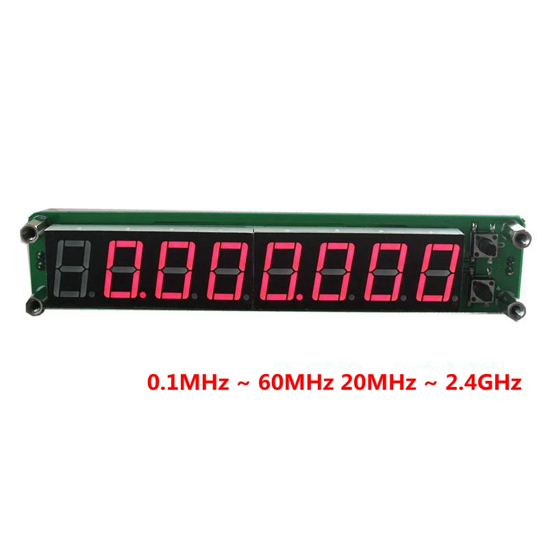 

8 digits 0.56"LED 0.1MHz ~ 60MHz 20MHz ~ 2.4GHz Digital Frequency Counter Meter Tester Cymometer RED LED Display RF Signal Input