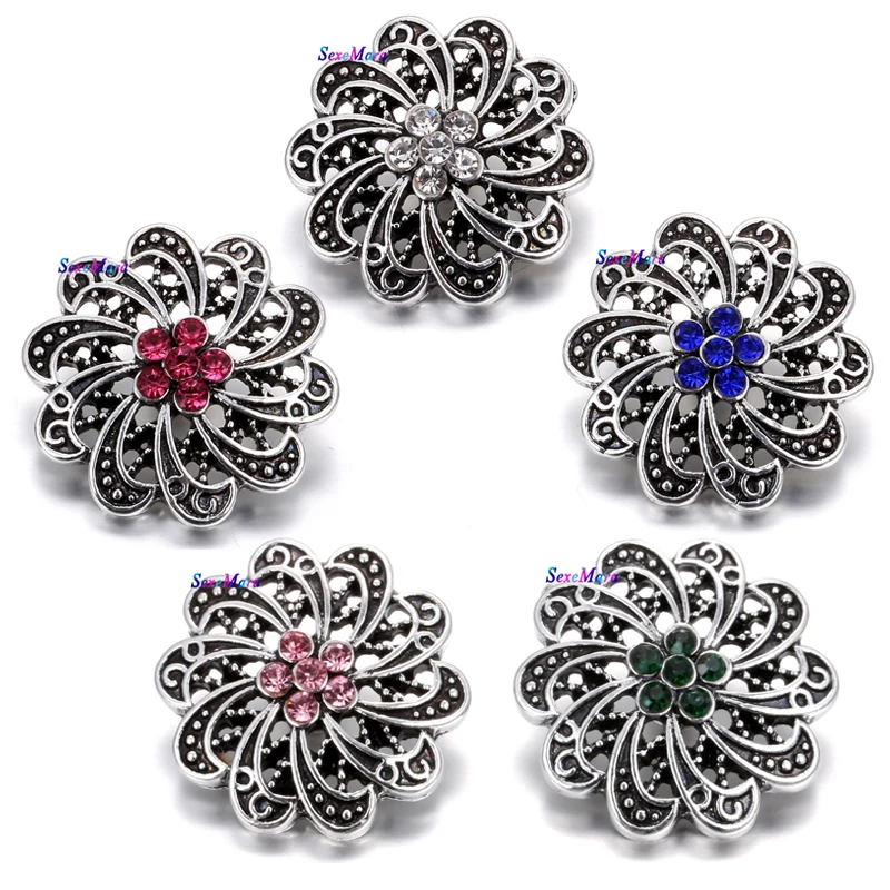 10pcs/lot Fashion flower snap jewelry Snap Accessories Jewelry for 18MM