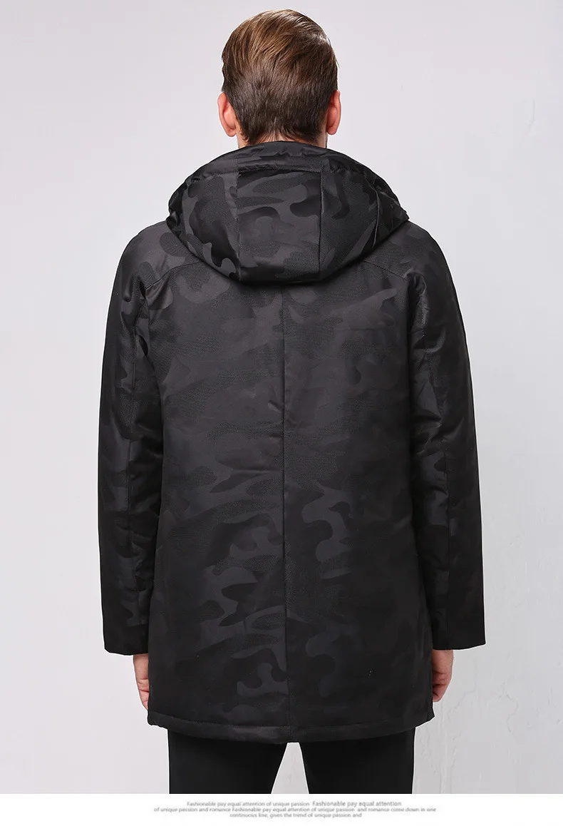 Fashion Winter Jackets Men's Warm Down Coat Parka Thickening Rabbit hair Liner Detachable Turtleneck Windproof Concise  (15)