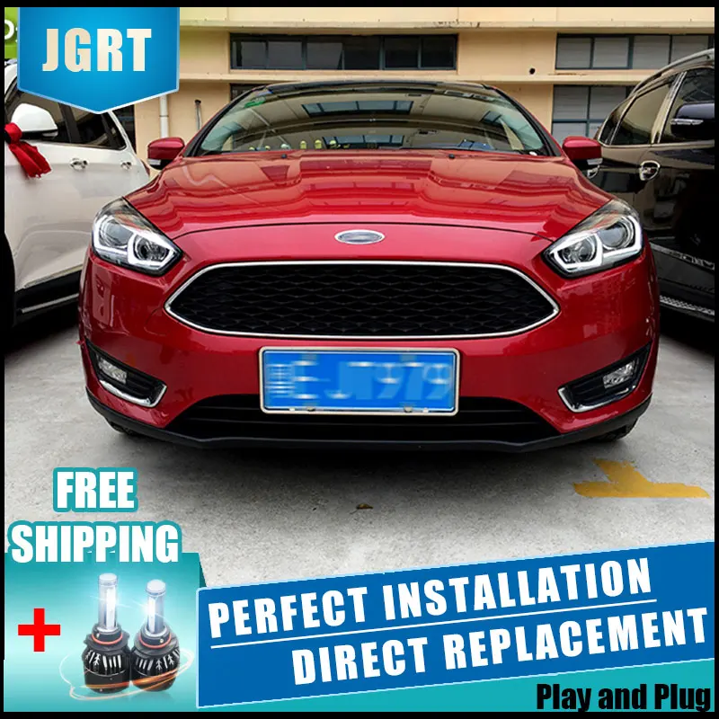  2PCS LED Headlights For Ford Focus 2015-2018 Car Led Lights Double Xenon Lens Car Accessories Dayti - 32889738666