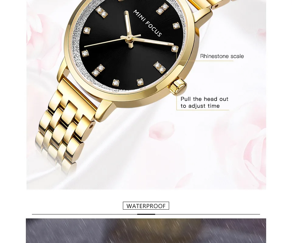 Мини фокус женские часы Топ Мода нержавеющая сталь кварцевые часы Известный бренд женские часы Montre Femme Relogio Feminino