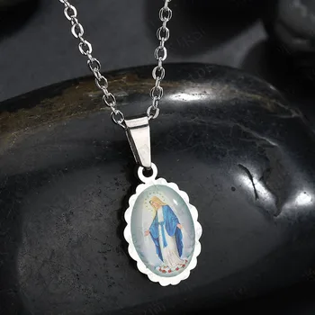 

Catholic Virgin Mary Necklace Stainless Steel virgin mary statue