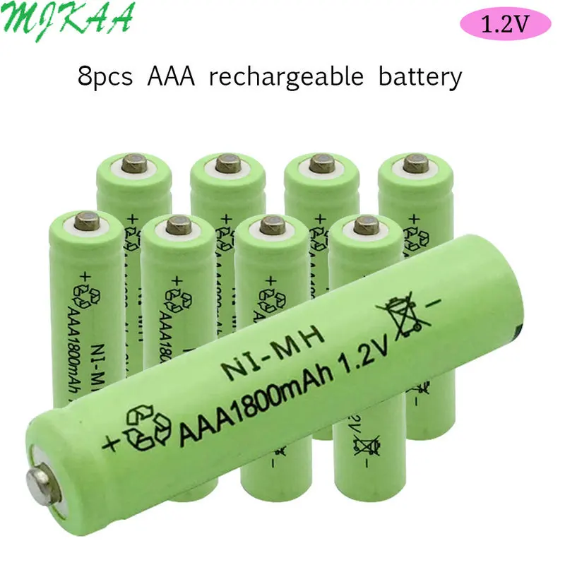 MJKAA 1800mAh Ni-MH 1,2 V AAA аккумуляторная батарея для часов, мышей, компьютеров, игрушек так далее