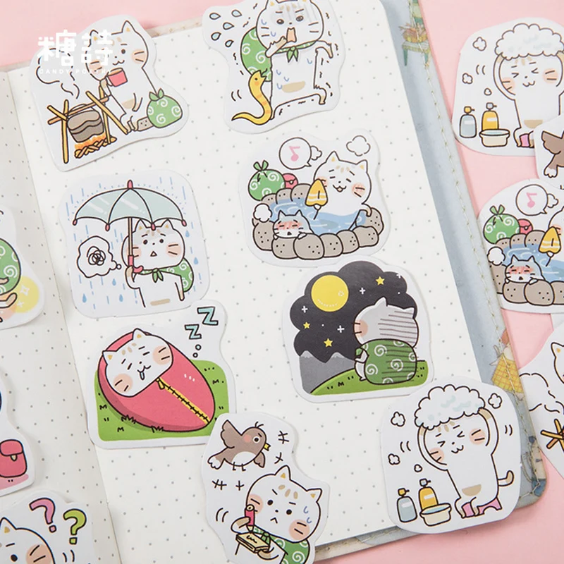 45 шт./кор. Tangshi мультфильм Кот путешествия бумага Стикеры украшения наклейки DIY для ремесла ablum дневник в стиле Скрапбукинг планировщик