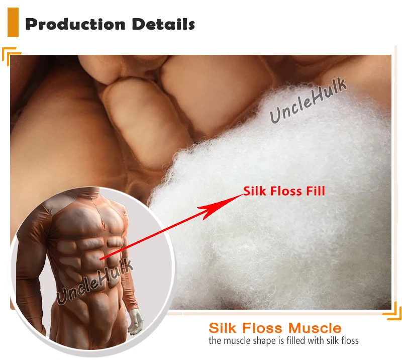 Коричневый Шелковый муслин мышечной формы лайкра зентай костюм Хэллоуин костюм | UncleHulk