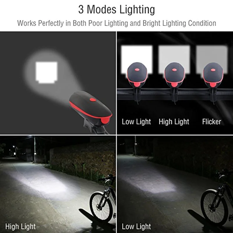 Discount Waterproof Bike Light USB Rechargeable Bicycle Light Bike Light Headlight with Super Loud Bike Horn 120 DB Super Bright 4 Discount Waterproof Bike Light USB Rechargeable Bicycle Light Bike Light Headlight with Super Loud Bike Horn 120 DB Super Bright 4