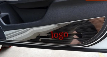 

High quality brushed stainless steel black door anti-kick sticker door protection 2016 2017 for Honda Civic Typer