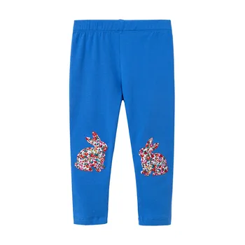 

Jumping meters Top brand kids girl leggings pants rabbit applique cute children cotton clothes pencil pants for baby girls