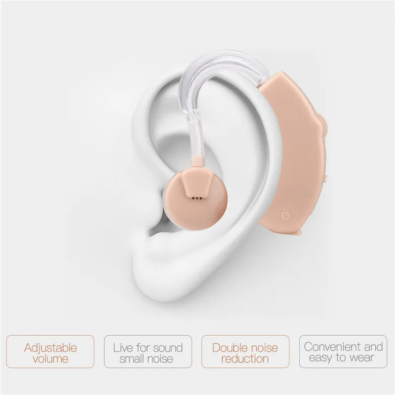 Plastic Super Mini Adjustable Hearing Aids Ear Sound Amplifier Volume Tone Listen Enhancer Hearing Aid Kit Hook Behind In Ear