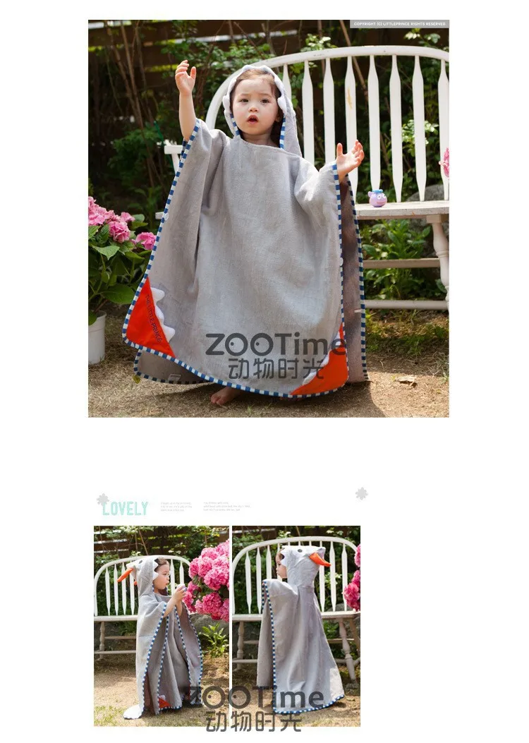 Дизайн сова толстый серый Монстр с капюшоном быстросохнущее детское пляжное полотенце 70X140 подарки для детей
